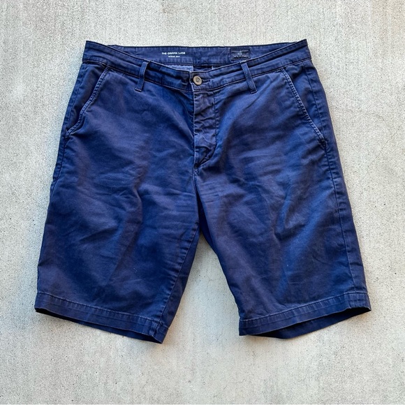 Adriano Goldshmied Men’s Griffin Shorts Size 34 Navy Blue Chino - Picture 1 of 6